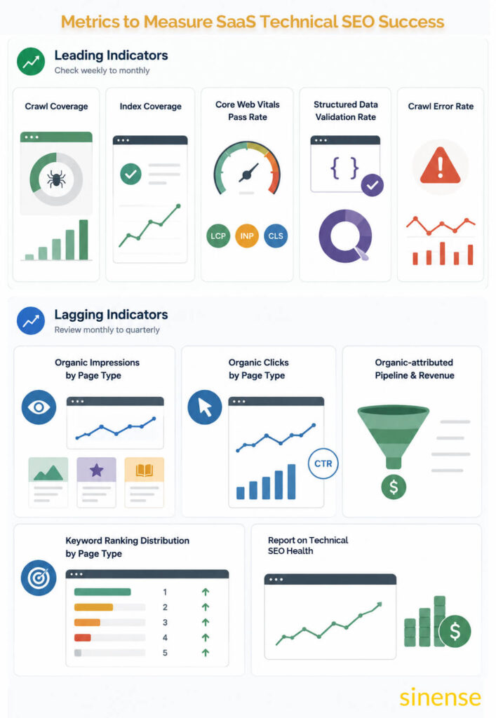 metrics to track to measure saas technical seo success